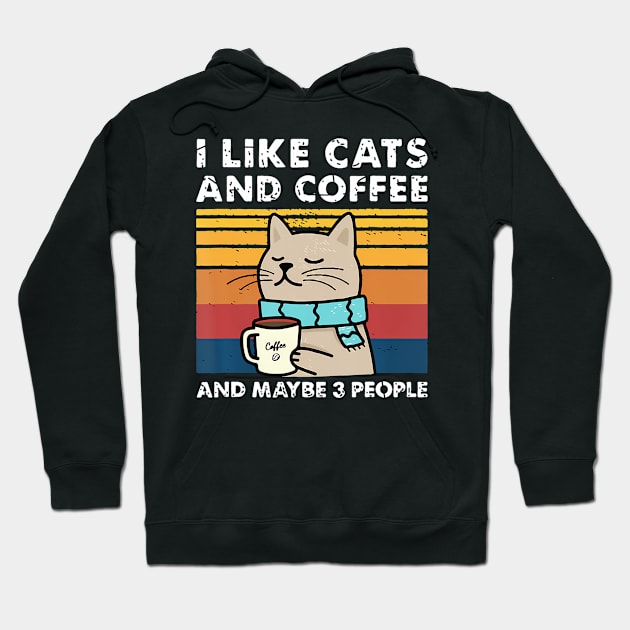 I Like Cats And Coffee And Maybe People Funny Love Cats Hoodie by Daysy1